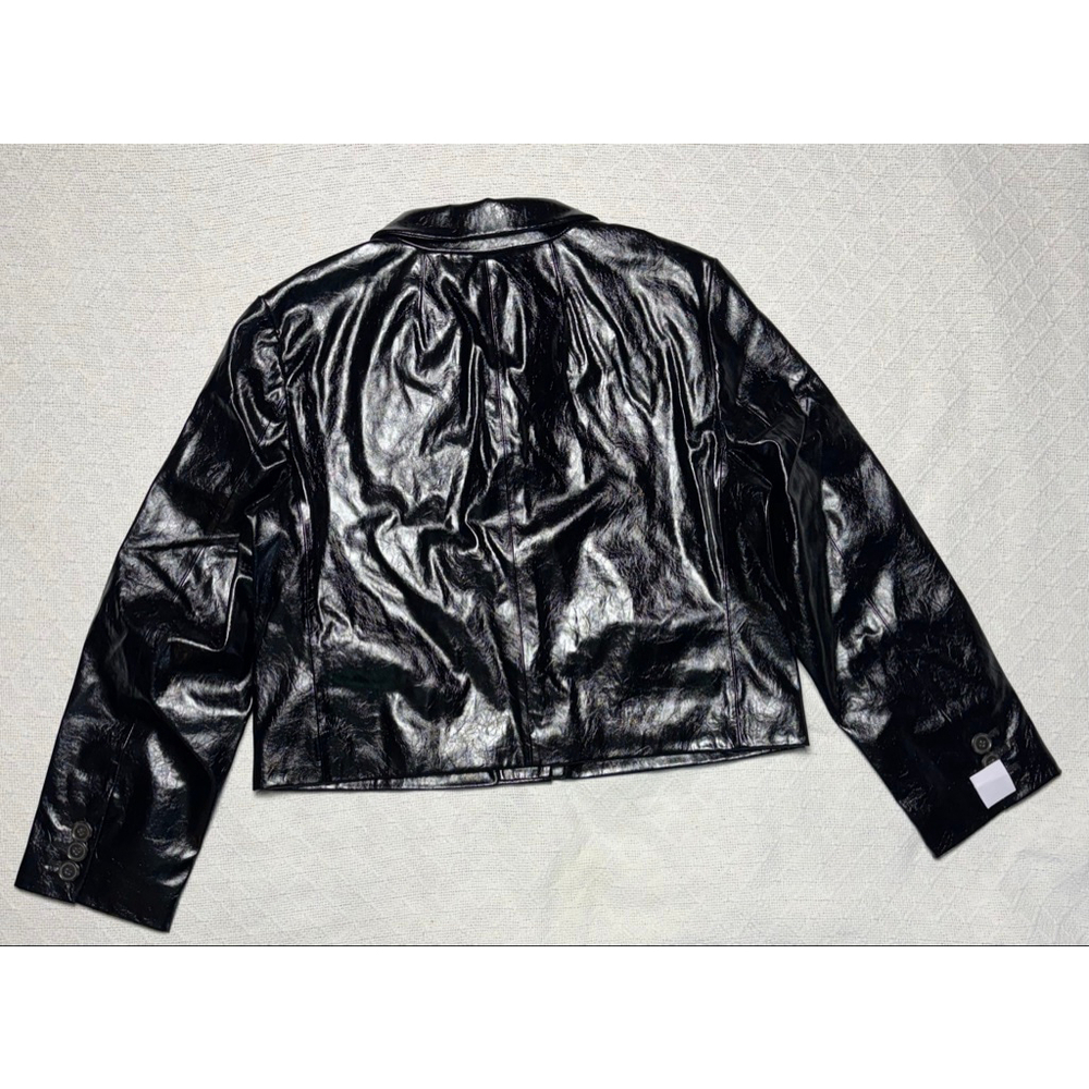 J. Crew Modern Contemporary Chic Shirt-Jacket In Faux Distressed Leather Size 8 - Picture 7 of 10